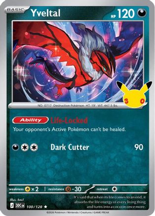 Yveltal 100  - Holofoil ME 30th Celebration - null