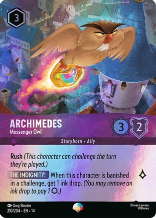 Archimedes - Messenger Owl (Epic) (210/204) - Hyperia City Holofoil