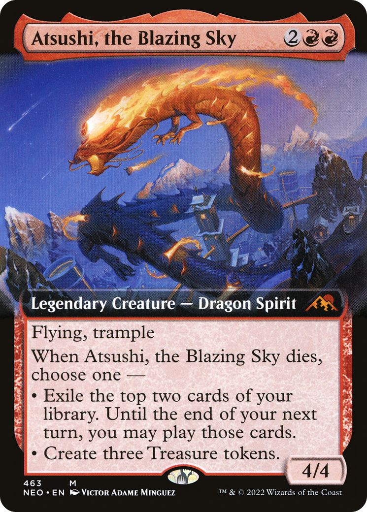 Atsushi, the Blazing Sky (Extended Art) (NEO-463) - Kamigawa: Neon Dynasty: (Extended Art) Foil