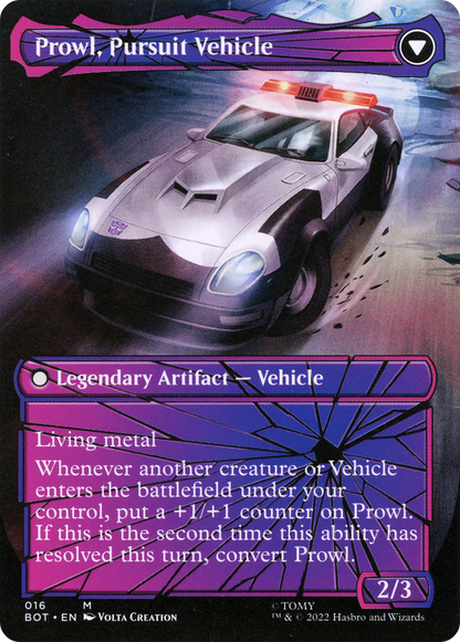 Prowl, Stoic Strategist (Shattered Glass) (BOT-016) - Transformers: (convertdfc, shatteredglass) (Borderless)