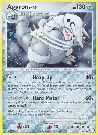 Aggron 001  - Holofoil Mysterious Treasures - Holo Rare
