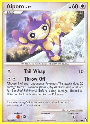 Aipom 070  - Reverse Holofoil Mysterious Treasures - Common