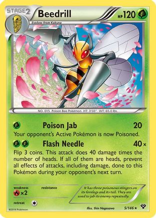 Beedrill 005  - Reverse Holofoil XY Base Set - Rare