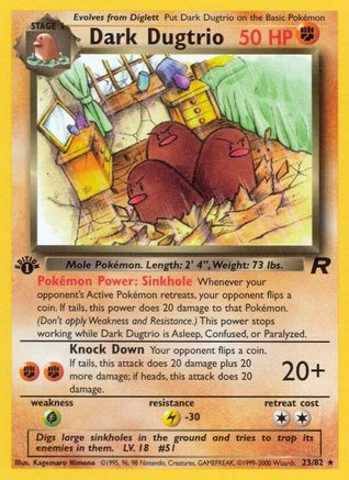 Dark Dugtrio (23) 023/82  - 1st Edition Team Rocket - Rare