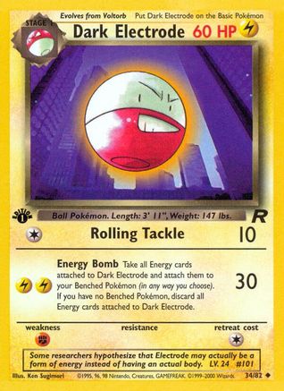 Dark Electrode 034/82  - Unlimited Team Rocket - Uncommon
