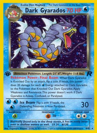 Dark Gyarados (8) 008/82  - 1st Edition Holofoil Team Rocket - Holo Rare