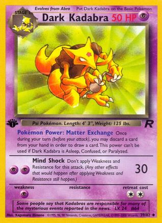 Dark Kadabra 039/82  - Unlimited Team Rocket - Uncommon
