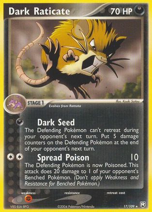 Dark Raticate 017  - Reverse Holofoil Team Rocket Returns - Rare