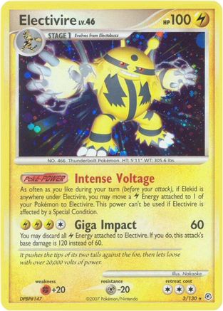 Electivire 003/130  - Reverse Holofoil Diamond and Pearl - Holo Rare