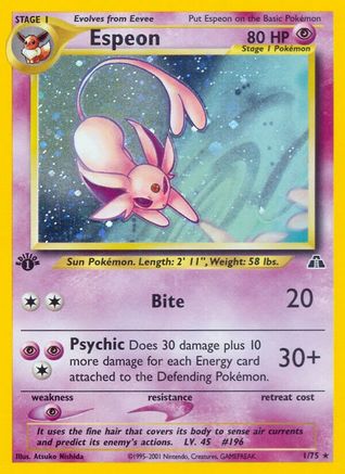 Espeon (1) 001/75  - Unlimited Holofoil Neo Discovery - Holo Rare