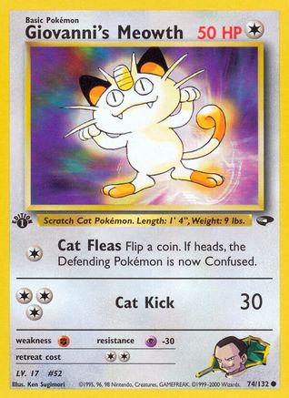 Giovanni's Meowth (74) 074/132  - 1st Edition Gym Challenge - Common