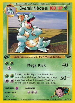 Giovanni's Nidoqueen 023/132  - Unlimited Gym Challenge - Rare