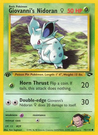 Giovanni's Nidoran F 075/132  - Unlimited Gym Challenge - Common