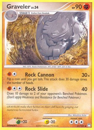 Graveler 051  - Reverse Holofoil Mysterious Treasures - Uncommon