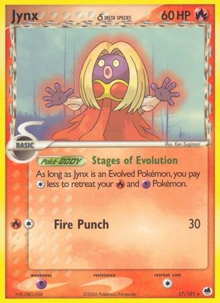 Jynx (Delta Species) 017  - Reverse Holofoil Dragon Frontiers - Rare