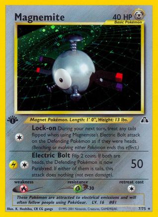 Magnemite (7) 007/75  - Unlimited Holofoil Neo Discovery - Holo Rare