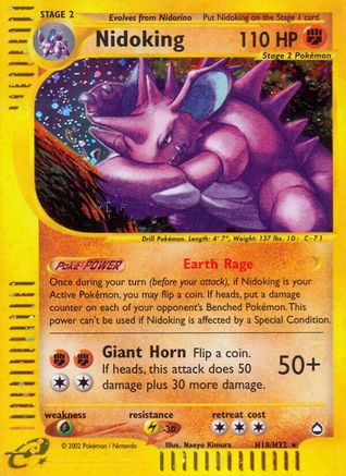 Nidoking (H18) H18  - Holofoil Aquapolis - Holo Rare