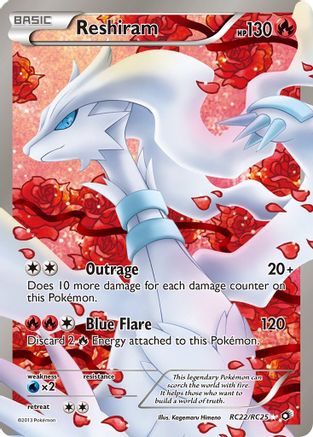 Reshiram (Full Art) RC22/RC25  - Holofoil Legendary Treasures Radiant Collection - Ultra Rare