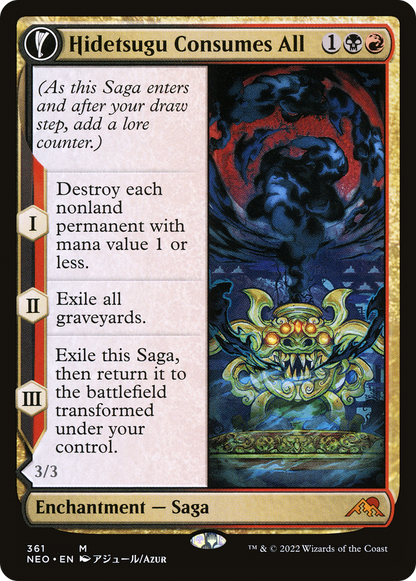 Hidetsugu Consumes All (Showcase) (NEO-361) - Kamigawa: Neon Dynasty: (Showcase, fandfc)