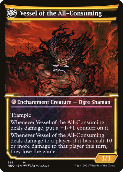 Hidetsugu Consumes All (Showcase) (NEO-361) - Kamigawa: Neon Dynasty: (Showcase, fandfc) Foil