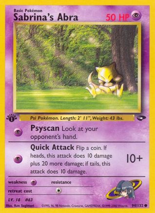 Sabrina's Abra (94) 094/132  - Unlimited Gym Challenge - Common
