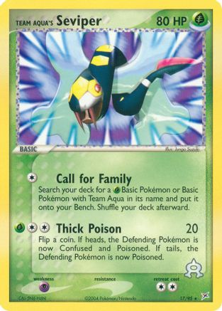 Team Aqua's Seviper 017  - Reverse Holofoil Team Magma vs Team Aqua - Rare