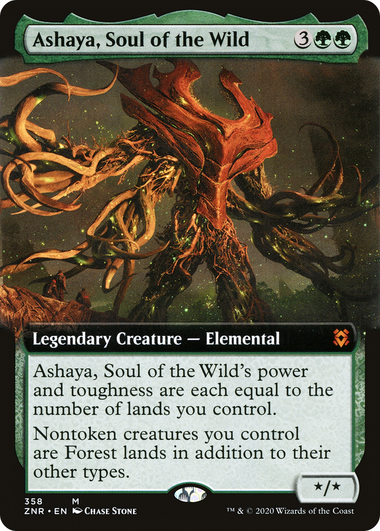 Ashaya, Soul of the Wild (Extended Art) (ZNR-358) - Zendikar Rising: (Extended Art) Foil