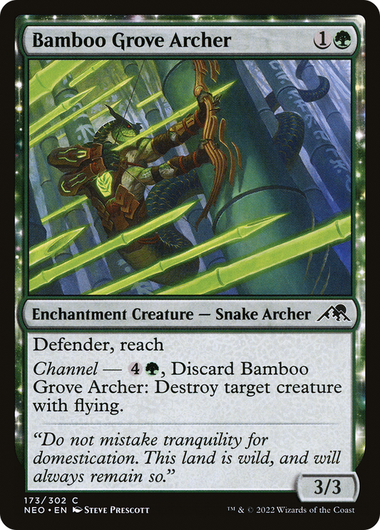 Bamboo Grove Archer (NEO-173) - Kamigawa: Neon Dynasty: (enchantment) Foil