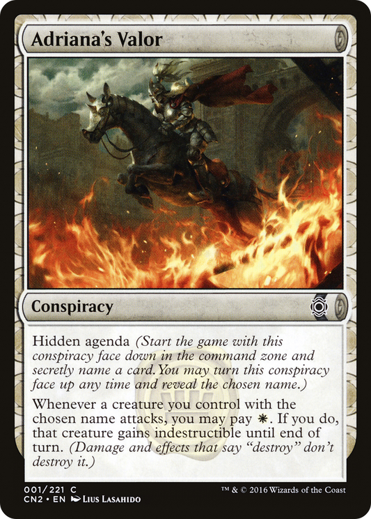 Adriana's Valor (CN2-001) - Conspiracy: Take the Crown: (draft) Foil