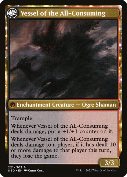 Hidetsugu Consumes All (NEO-221) - Kamigawa: Neon Dynasty: (fandfc, enchantment) Foil