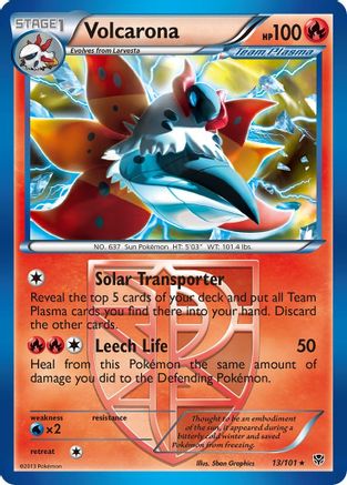 Volcarona (Team Plasma) 013/101  - Reverse Holofoil Plasma Blast - Rare