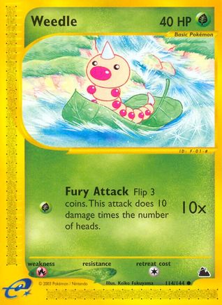 Weedle (114) 114  - Reverse Holofoil Skyridge - Common