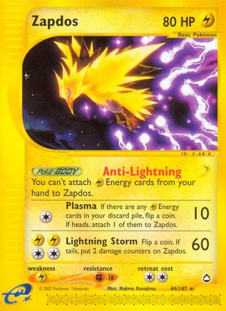 Zapdos 044  Aquapolis - Rare