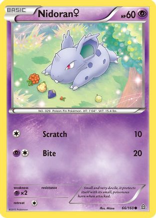 Nidoran (F) 066/160  - Reverse Holofoil XY  Primal Clash - Common