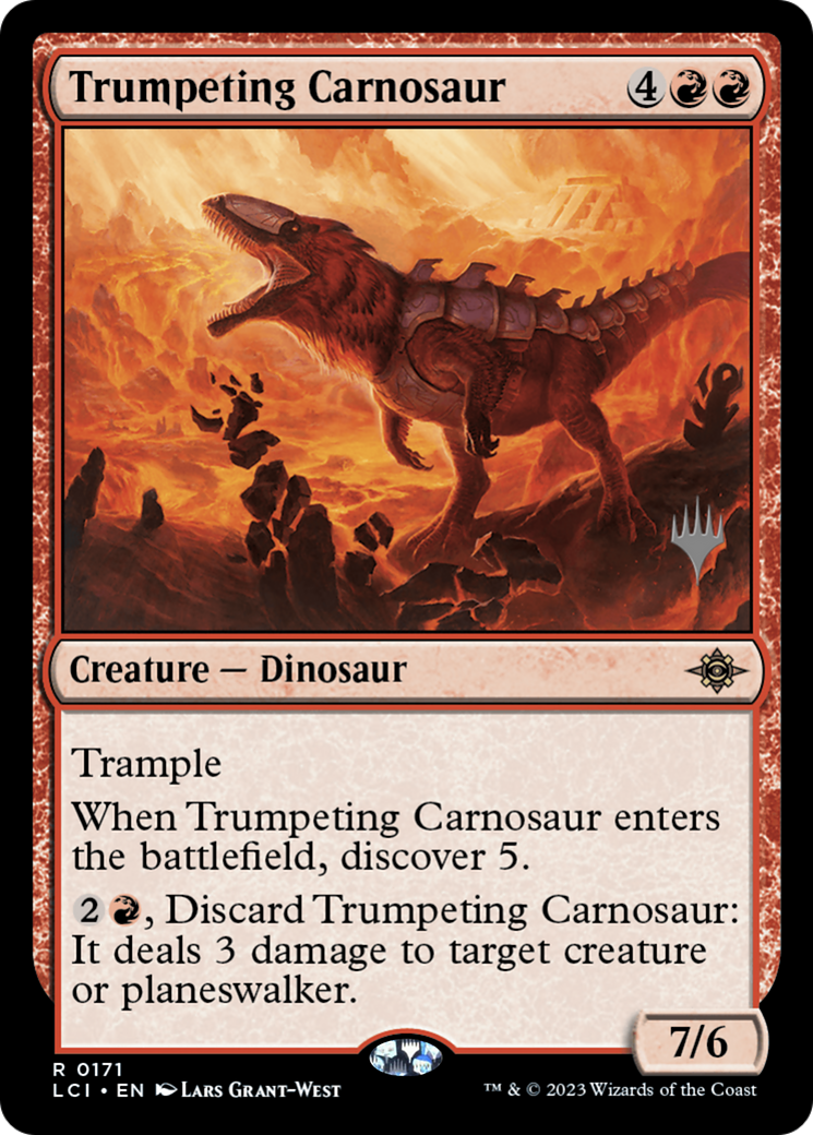 Trumpeting Carnosaur (PPLCI-171P) - The Lost Caverns of Ixalan Promos Foil