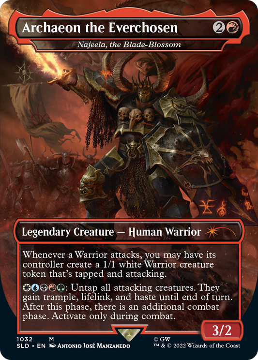 Archaeon the Everchosen - Najeela, the Blade-Blossom (Borderless) (SLD-1032) - Secret Lair Drop / Archaeon the Everchosen (Borderless) Foil