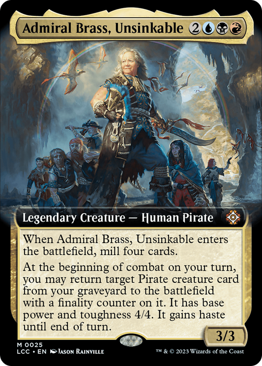 Admiral Brass, Unsinkable (Extended Art) (LCC-025) - The Lost Caverns of Ixalan Commander: (Extended Art) Foil