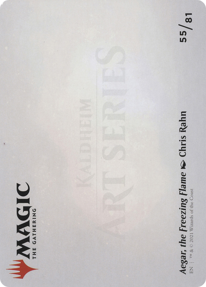 Aegar, the Freezing Flame // Aegar, the Freezing Flame (ASKHM-055) - Art Series: Kaldheim (Borderless) Foil