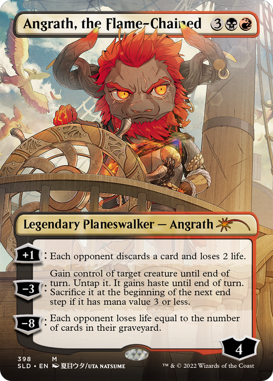 Angrath, the Flame-Chained (Borderless) (SLD-398) - Secret Lair Drop (Borderless) Foil