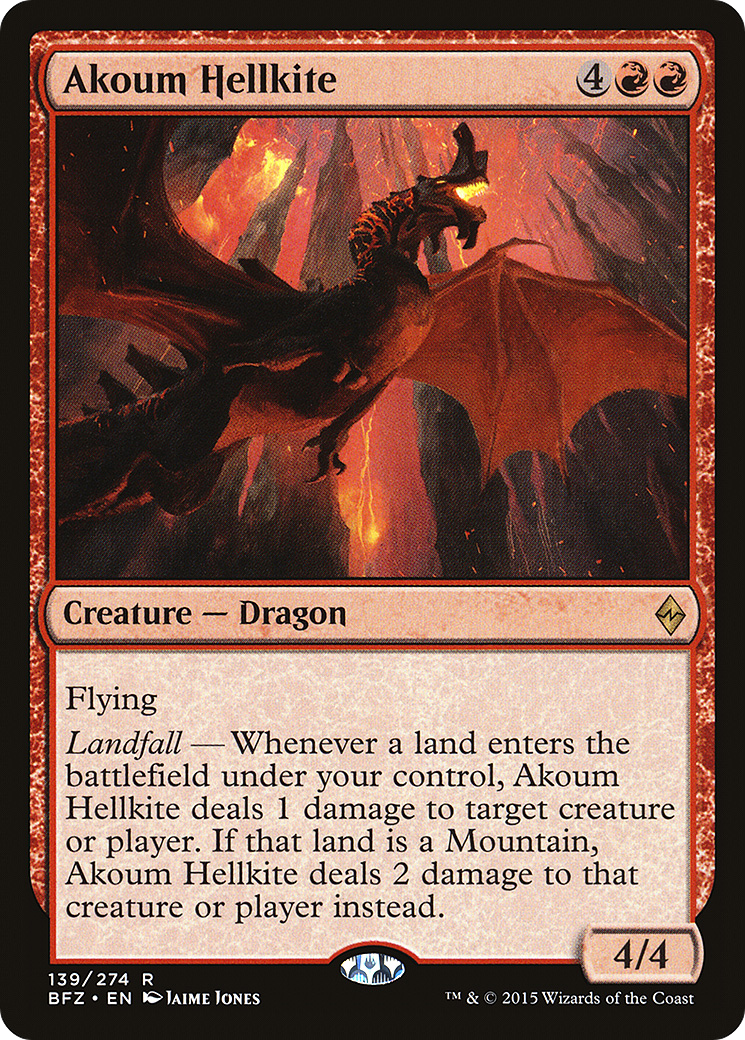Akoum Hellkite (BFZ-139) - Battle for Zendikar Foil
