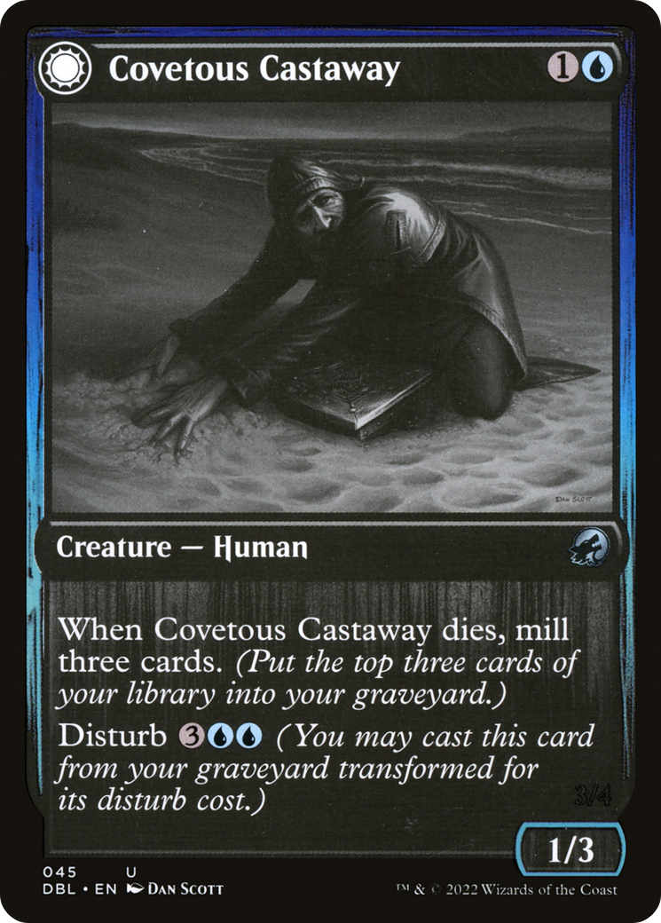 Covetous Castaway // Ghostly Castigator (DBL-045) - Innistrad: Double Feature: (Double Faced Transform)