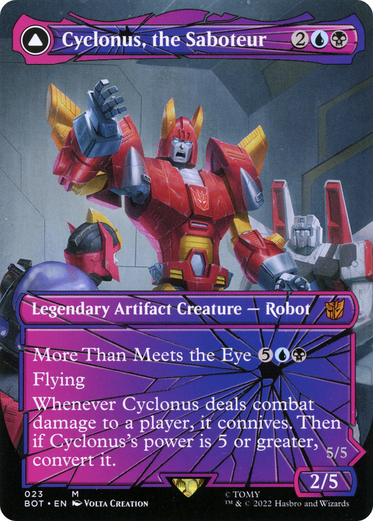 Cyclonus, the Saboteur (Shattered Glass) (BOT-023) - Transformers: (convertdfc, shatteredglass) (Borderless) Foil