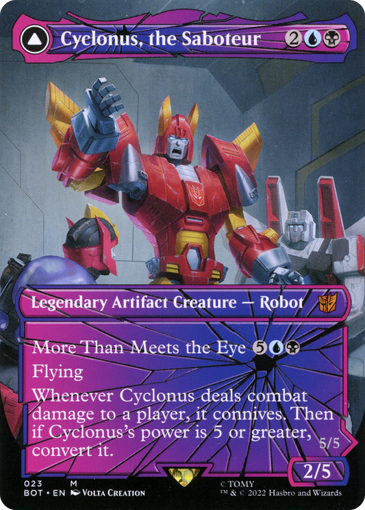 Cyclonus, the Saboteur (Shattered Glass) (BOT-023) - Transformers: (convertdfc, shatteredglass) (Borderless) Foil