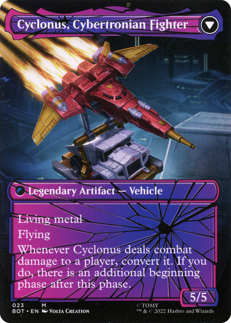 Cyclonus, the Saboteur (Shattered Glass) (BOT-023) - Transformers: (convertdfc, shatteredglass) (Borderless) Foil
